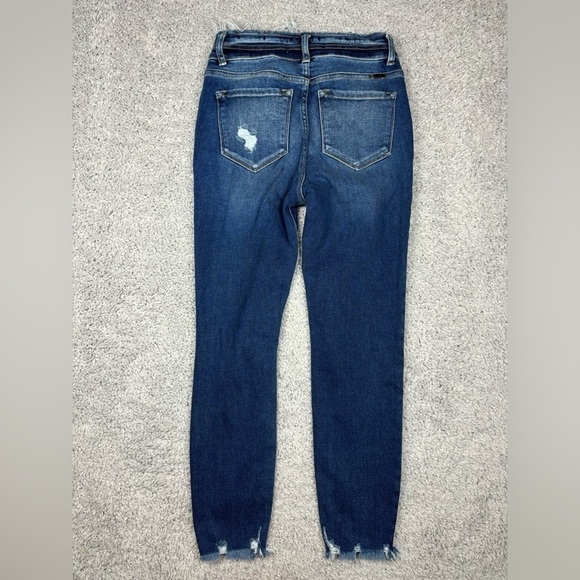 Kancan Jeans Womens 5 Gloria High Rise Ankle Skinny Dark Wash Distressed Holes - Picture 5 of 5